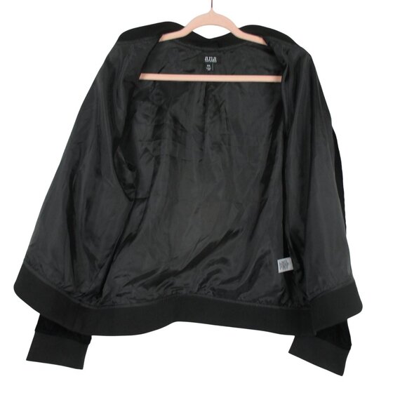 a.n.a. Womens Velvet Jacket XXL Black Full Zip Pockets Rose Embroidery Lined - Picture 5 of 8